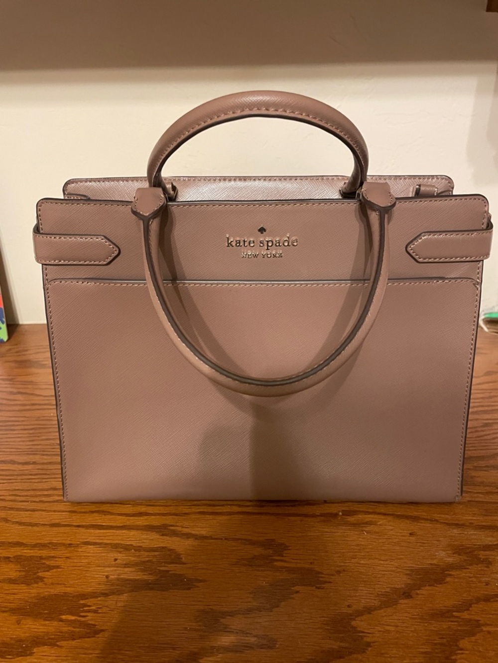 kate spade Staci Medium Crossbody-Mauve Leather Structured Satchel